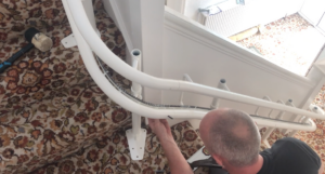 tackling a stairlift rail