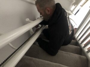 parting the stairlift rail